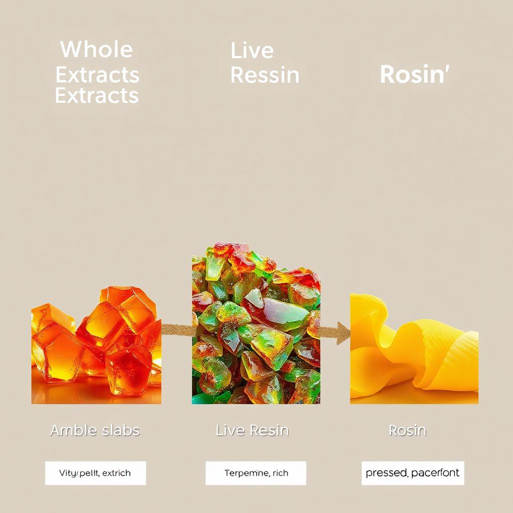 whole melt extracts vs live resin vs rosin